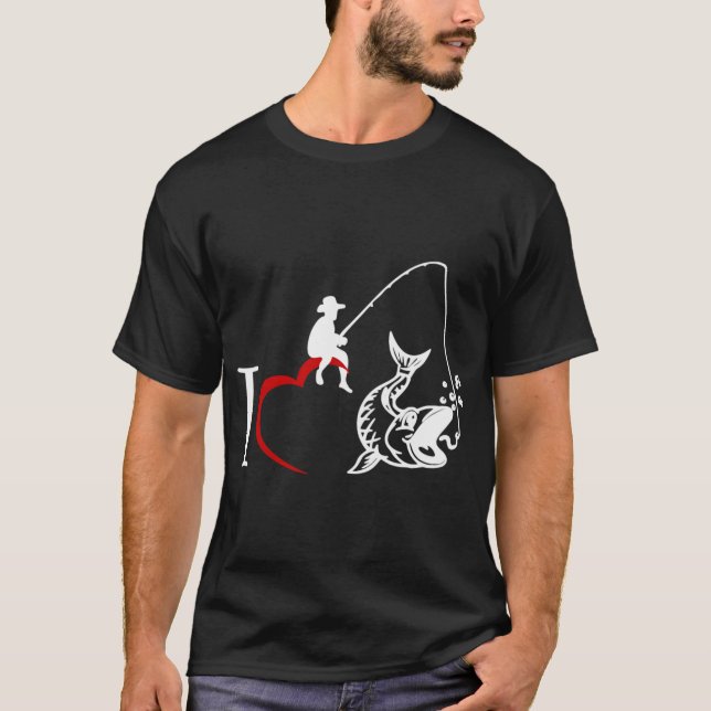 Camiseta Eu amo a pesca - pescadores (Frente)