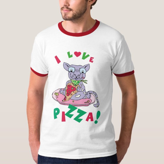 Camiseta Eu amo a pizza! (Frente)