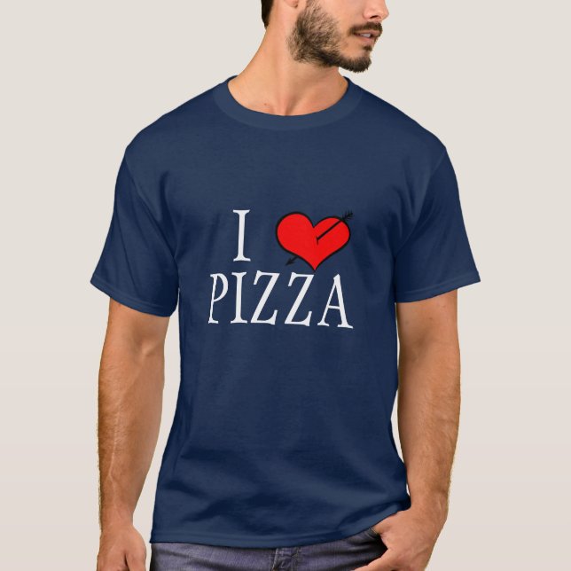 Camiseta Eu amo a pizza (Frente)