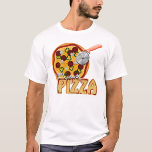 Camiseta Eu amo a pizza - t-shirt destruído