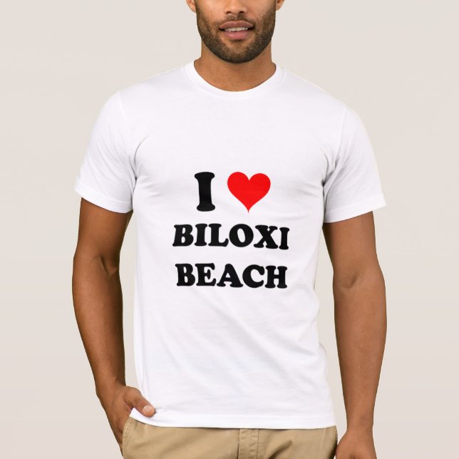 Camiseta Eu amo a praia de Biloxi (Frente)