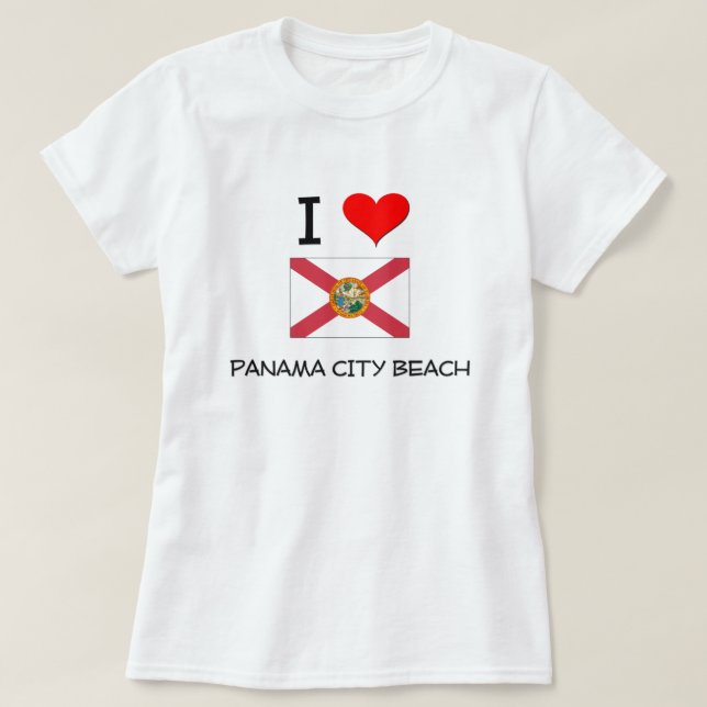 Camiseta Eu amo a PRAIA Florida da CIDADE DO PANAMÁ (Frente do Design)