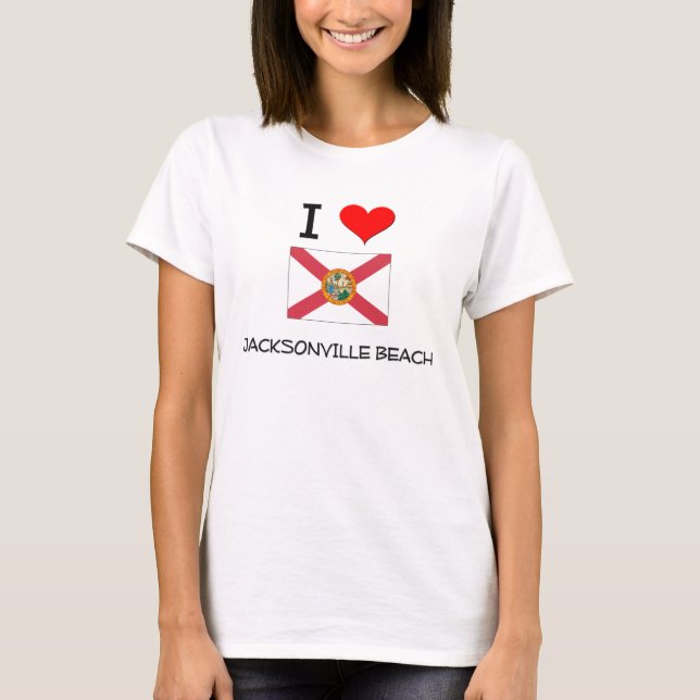 Camiseta Eu amo a PRAIA Florida de JACKSONVILLE (Frente)