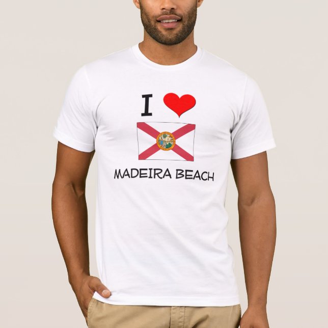 Camiseta Eu amo a PRAIA Florida de MADEIRA (Frente)