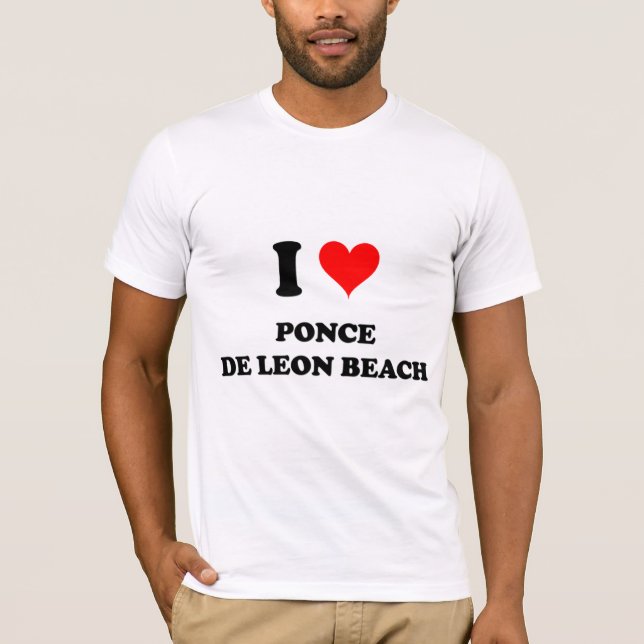 Camiseta Eu amo a praia Florida de Ponce De Leon (Frente)