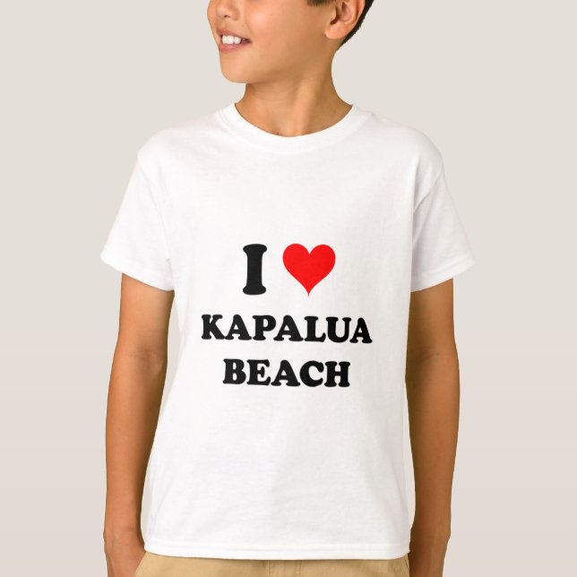 Camiseta Eu amo a praia Havaí de Kapalua (Frente)