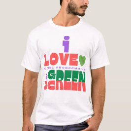 Camiseta Eu amo a programação Cobol em tela verde