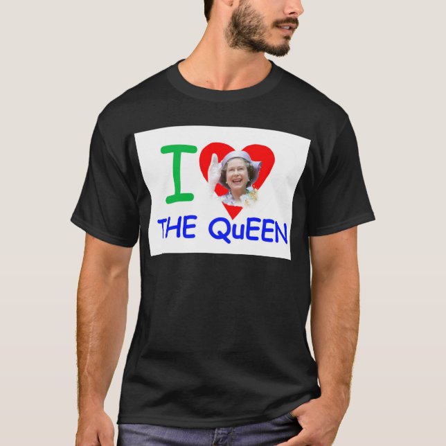 Camiseta Eu amo a Rainha - Rainha Elizabeth II (Frente)