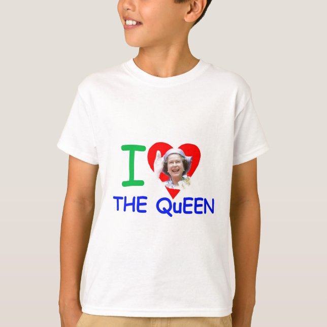 Camiseta Eu amo a Rainha - Rainha Elizabeth II (Frente)