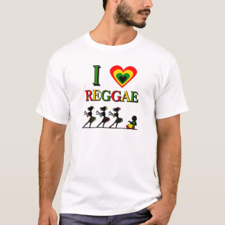 Camiseta Eu amo a reggae