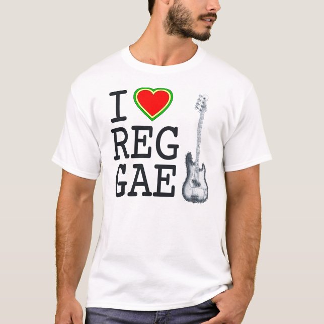 Camiseta Eu amo a reggae (Frente)