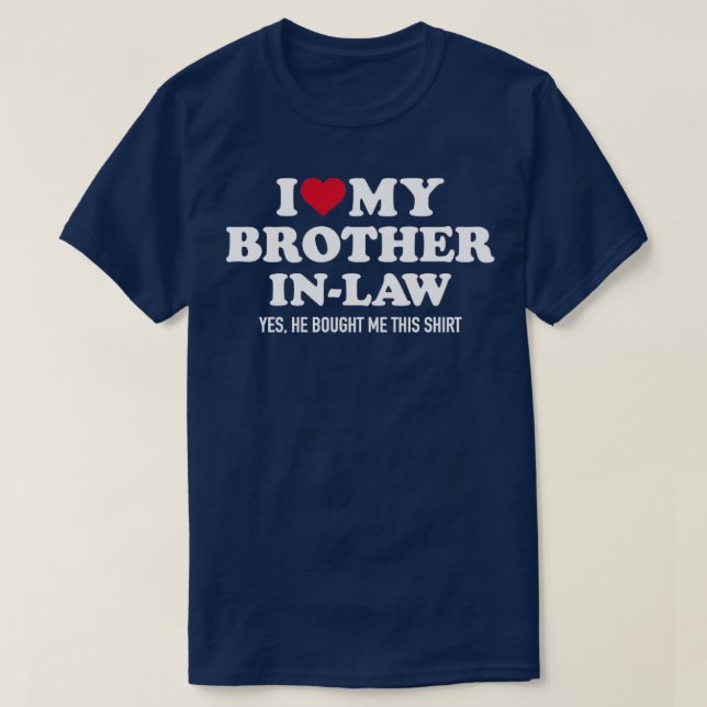 Camiseta Eu amo a relâmpago para a cunhada1 (Frente do Design)