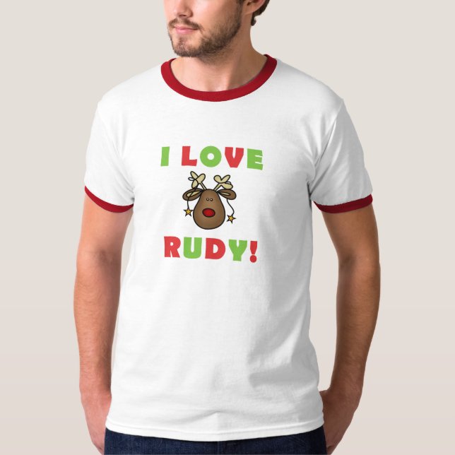 Camiseta Eu amo a rena de Rudy (Frente)
