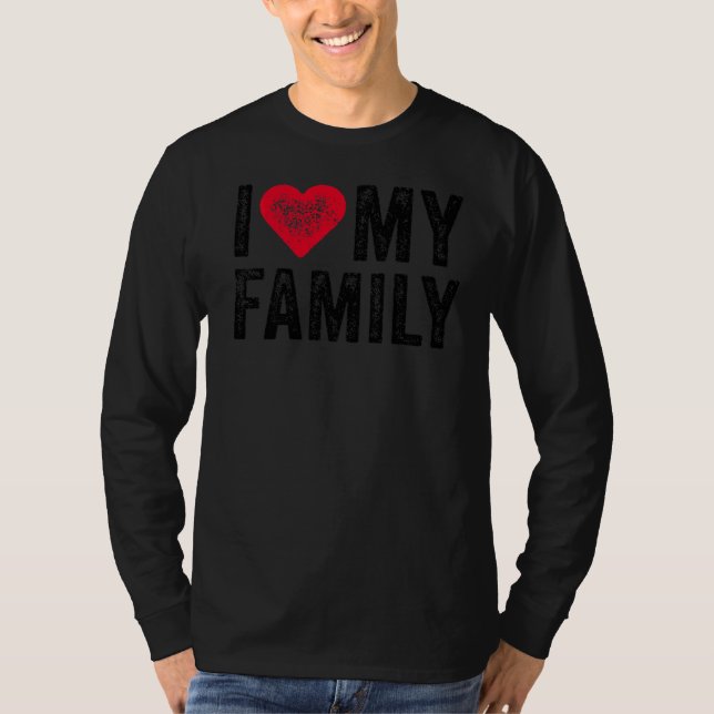 Camiseta Eu Amo A Reunião Familiar Familiar Familiares (Frente)