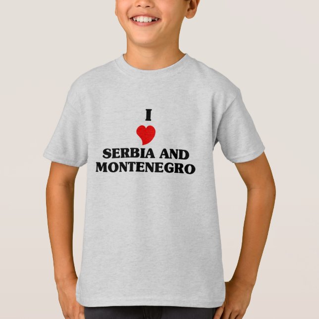 Camiseta Eu amo a Sérvia e Montenegro (Frente)