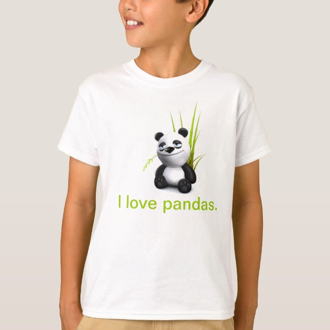 Camiseta Eu amo a t-camisa da panda (Frente)