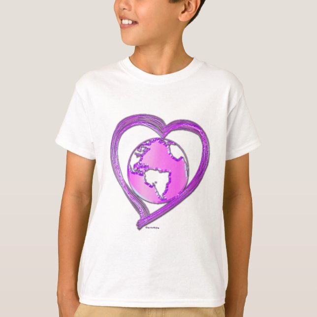Camiseta EU AMO A TERRA (Rosa) (Frente)