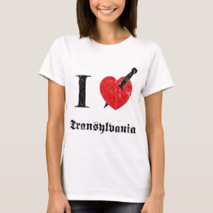 Camiseta Eu amo a Transilvânia (a pia batismal corrmoída