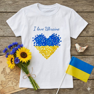 Camiseta Eu amo a Ucrânia. Apoio à Ucrânia.