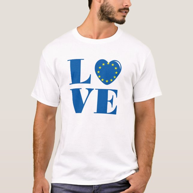 Camiseta Eu amo a União Europeia (Frente)