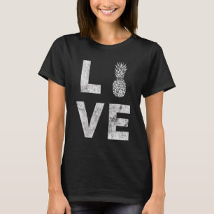 Camiseta Eu Amo Abacaxi Fruta Abacaxi Aloha Havaí Soma