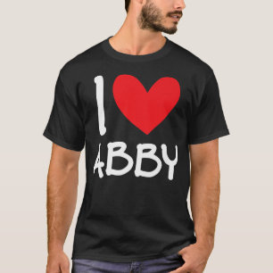 Camiseta Eu Amo Abby Name Personalizado Mulher Bff Frien