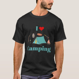 Camiseta Eu Amo Acampamento Acampamento Tenda Ao Ar Livre P