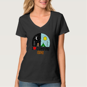 Camiseta Eu Amo Acampamento Idaho América Ao Ar Livre Natur