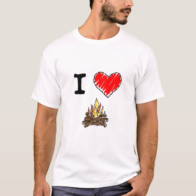 Camiseta Eu amo acampar (Frente)