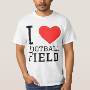 Camiseta Eu amo adesivo de campo de futebol