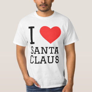 Camiseta Eu amo adesivo de Papai Noel