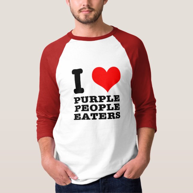CAMISETA EU AMO (ADORA) COMEDOR DE PESSOAS ROXO (Frente)