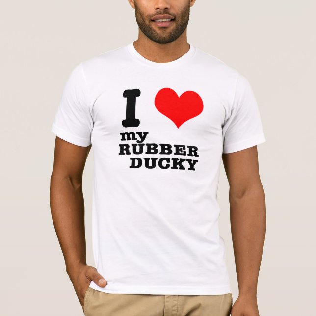 Camiseta EU AMO (ADORA) meu patinho de borracha (Frente)