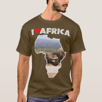 Eu amo África, vida selvagem, mapa elefante, turma