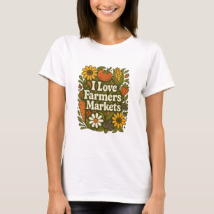 Camiseta Eu Amo Agricultores Mercados De Vintage Produzem