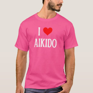 Camiseta Eu amo Aikido I Heart Aikido japonês Artes marciai