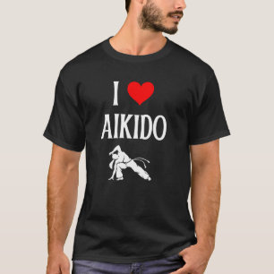 Camiseta Eu amo Aikido I Heart Aikido japonês Artes marciai