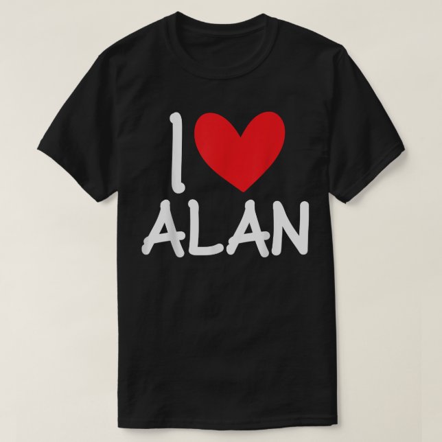 Camiseta Eu Amo Alan Name Personalizado Men Cara BFF Amigo  (Frente do Design)