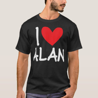 Camiseta Eu Amo Alan Name Personalizado Men Cara BFF Amigo