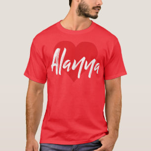 Camiseta Eu Amo Alanna Primeiro Nome T I Heart