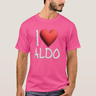 Camiseta Eu Amo Aldo Name Personalizado Men Cara BFF Amigo