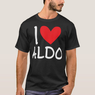 Camiseta Eu Amo Aldo Name Personalizado Men Cara BFF Amigo