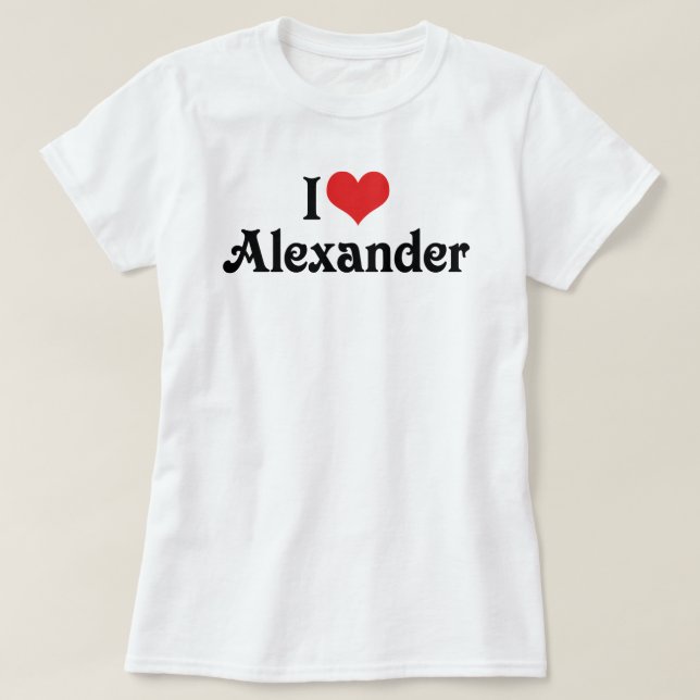 Camiseta Eu Amo Alexander (Frente do Design)
