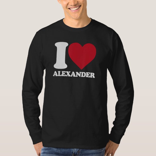 Camiseta Eu amo Alexander - Eu coração Alexander (Frente)