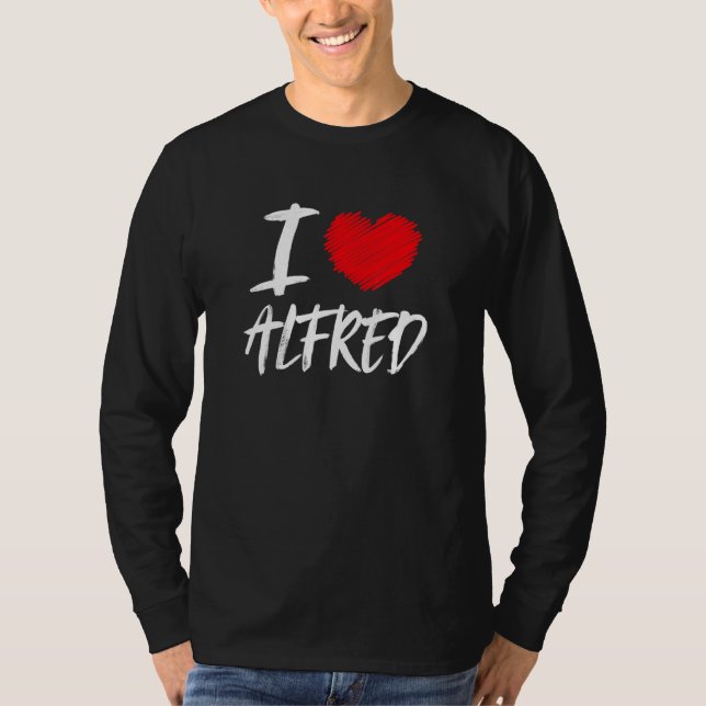 Camiseta Eu Amo Alfred Husband Son Namorado Pai Grandson H (Frente)