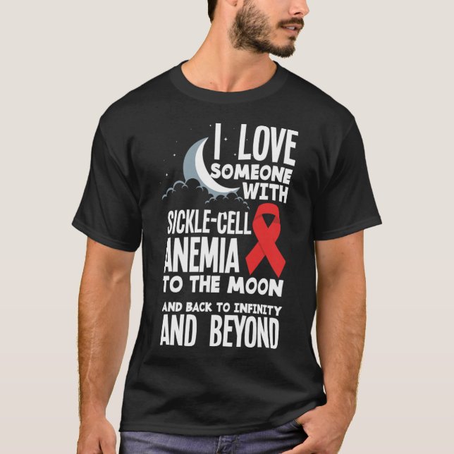 Camiseta Eu Amo Alguém Com Anemia Célula Falsiforme (Frente)