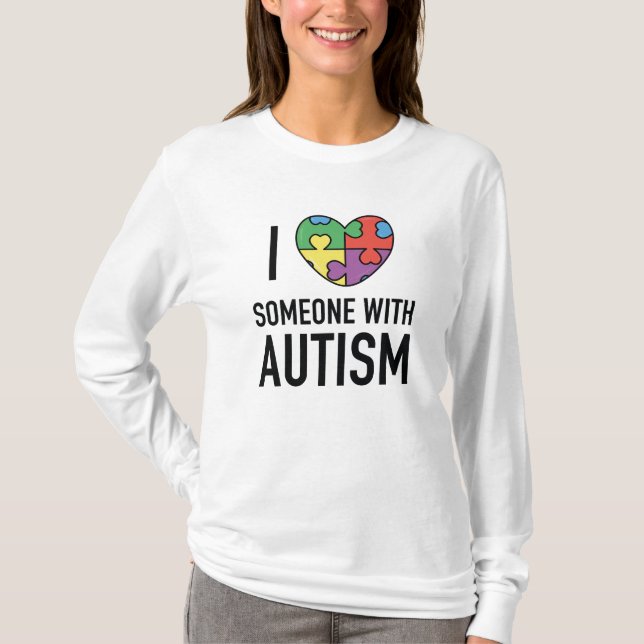 Camiseta Eu Amo Alguém Com Autismo (Frente)