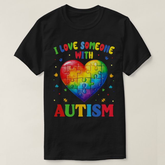 Camiseta eu amo alguém com autismo (Frente do Design)