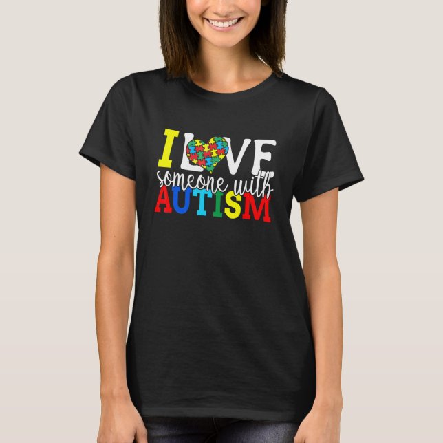 Camiseta Eu Amo Alguém Com Autismo 1 (Frente)