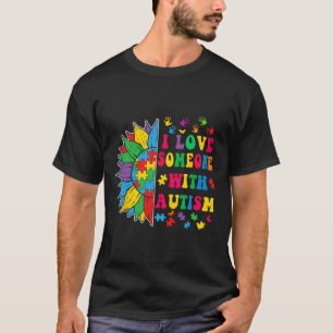 Camiseta Eu Amo Alguém Com Autismo Autismo Girassol Bonito